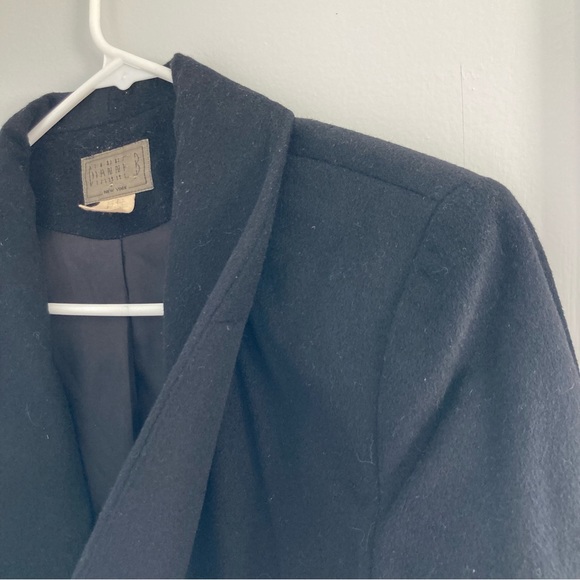 Vintage Dianne B New York black button-up wool pea coat- womens large - Picture 4 of 9